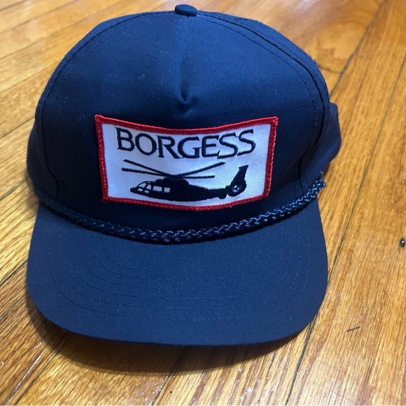 Borgess Helicopter Flight Hat Blue Snapback Baseball Cap - Picture 1 of 6